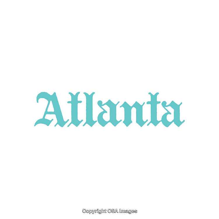 Stylized Atlanta Typography in Light Blue with a Gothic Font Design