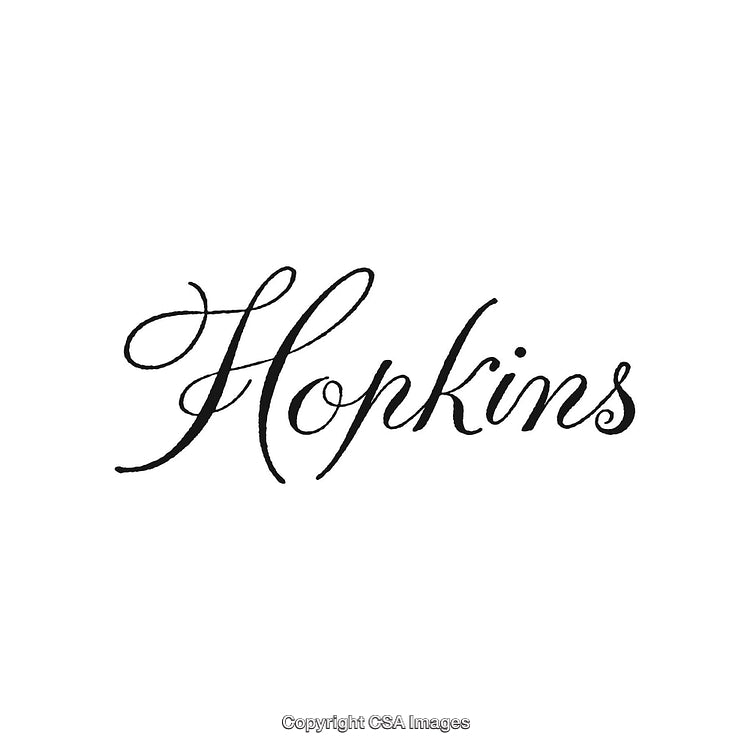 Elegant Handwritten Calligraphy Featuring the Name Hopkins on White Background