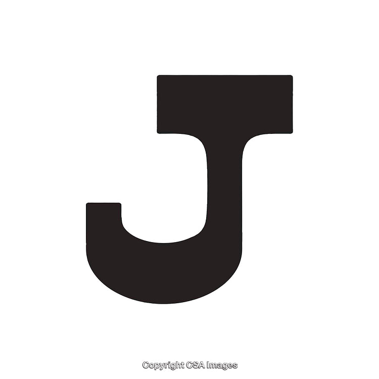 Bold Black Letter J on a White Background Graphic Design Element