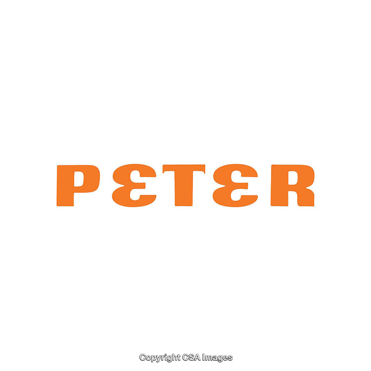 Creative Typography Design Showcasing the Name Peter in Vibrant Orange