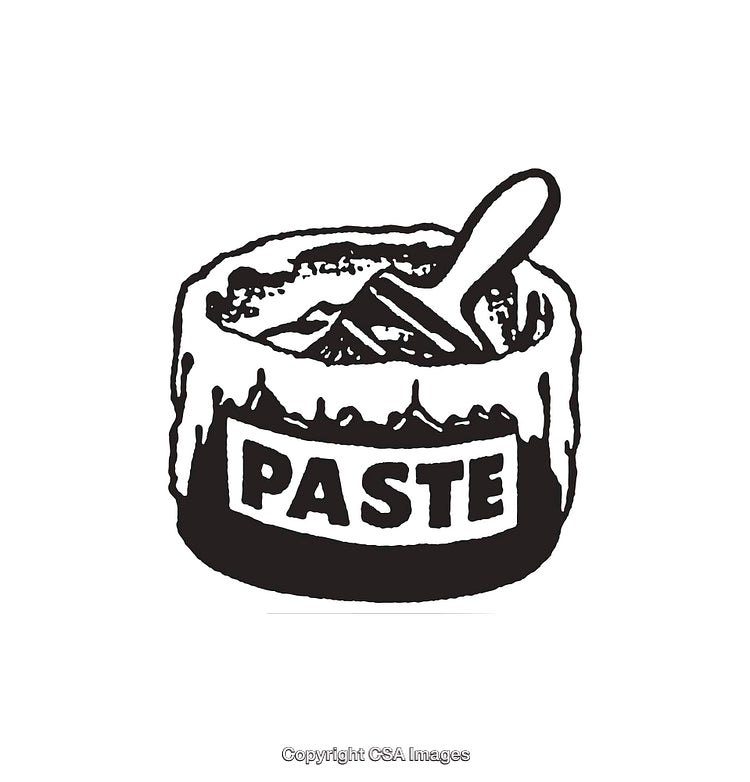 Black and White Line Art Illustration of a Paste Container
