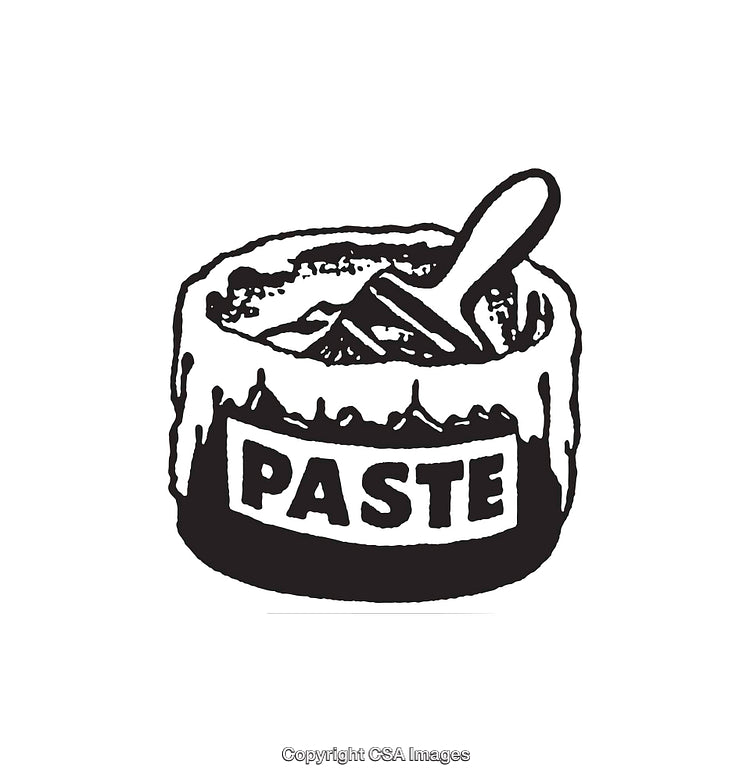 Black and White Line Art Illustration of a Paste Container