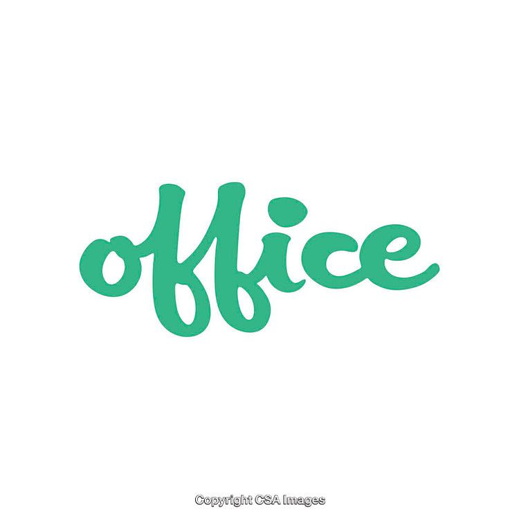 Green Stylized Text Featuring the Word Office in Cursive Style