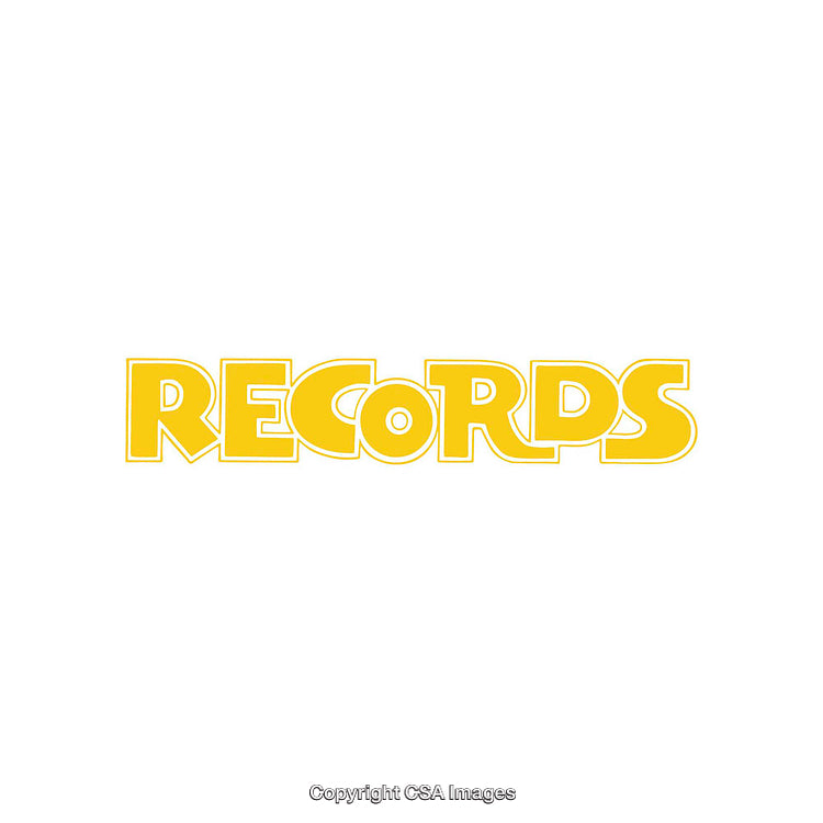 Yellow Records Text Logo in Bold Playful Font on White Background