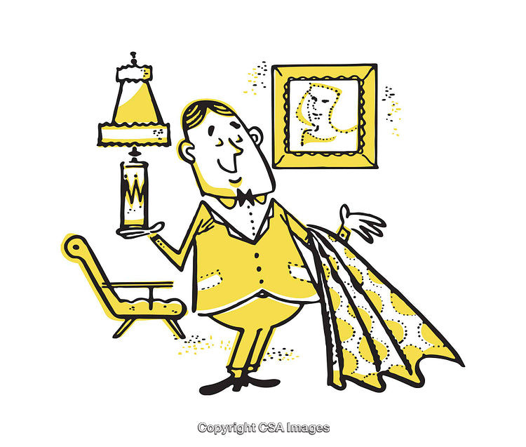 Charming Illustration of a Gentleman in a Vintage Setting
