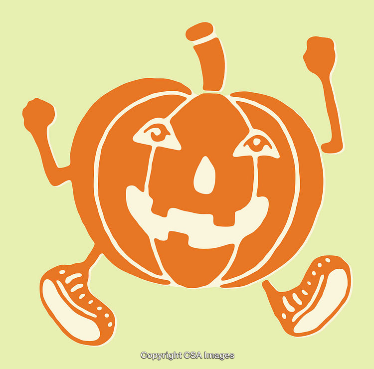 Cheerful Cartoon Pumpkin With Arms and Legs in Whimsical Style