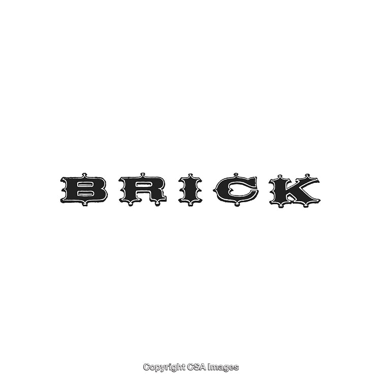 Vintage-Style Typography Design Featuring the Word ‘Brick’ in Bold Black Font