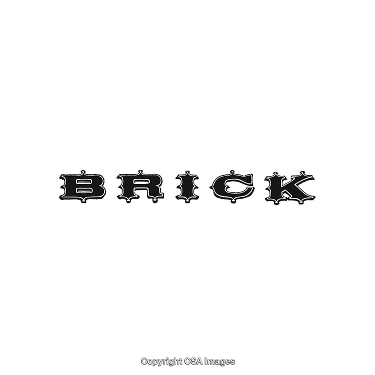 Vintage-Style Typography Design Featuring the Word ‘Brick’ in Bold Black Font