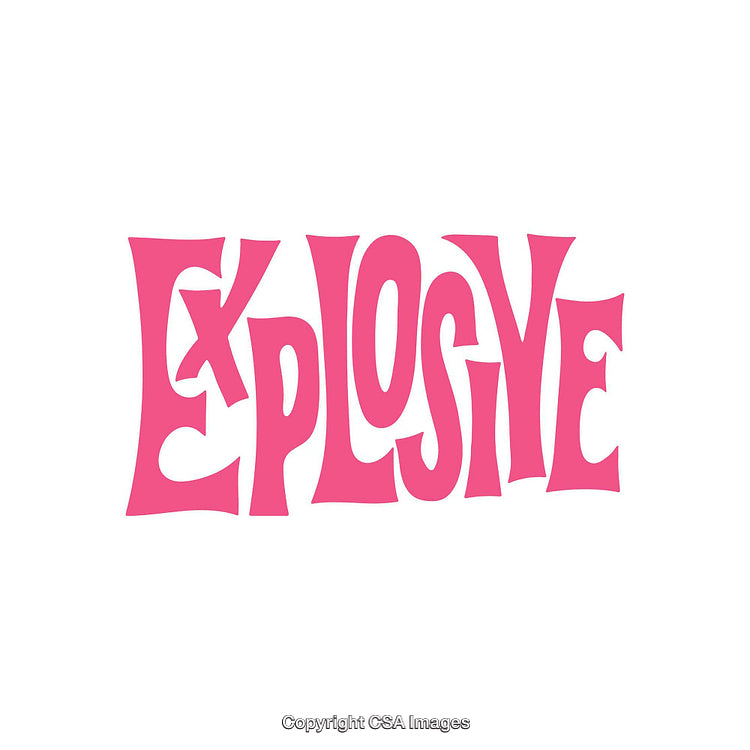 Bold Graphic Design Featuring the Word 'Explosive' in Vibrant Pink