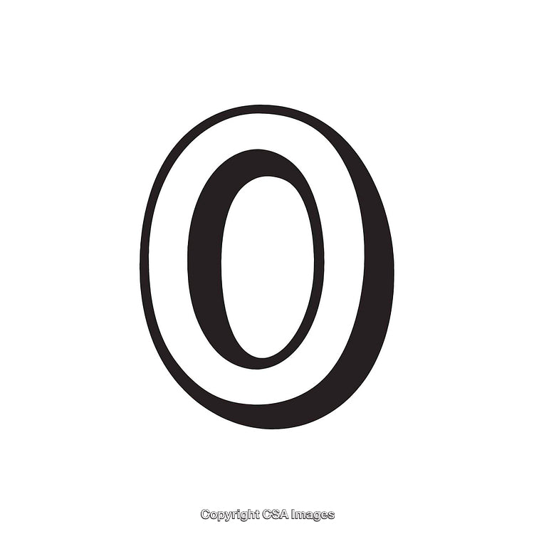 Black and White Bold Letter O on Clean White Background