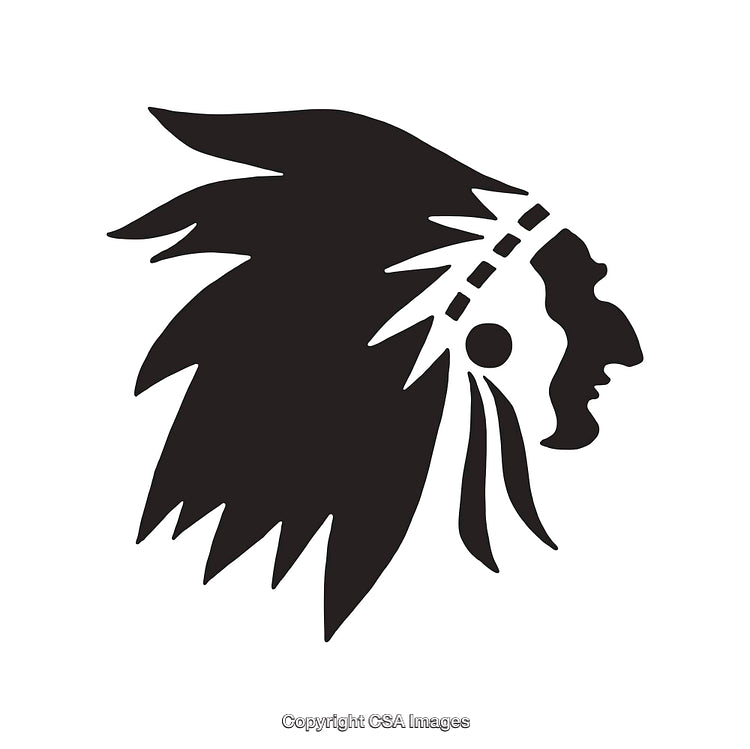 Black and White Tribal Profile Icon Design with Headgear
