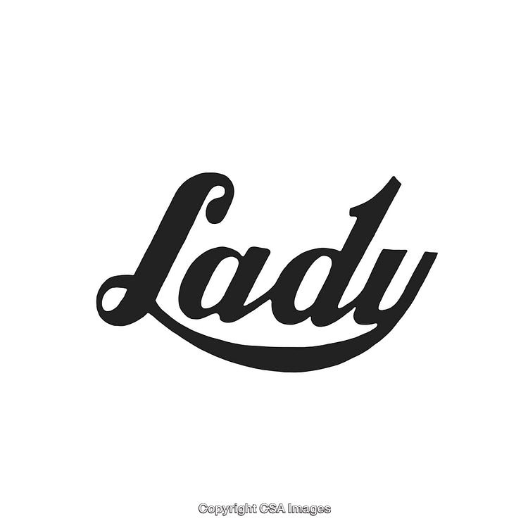 Stylish Handwritten Typography Design Featuring the Word Lady in Bold Black Script