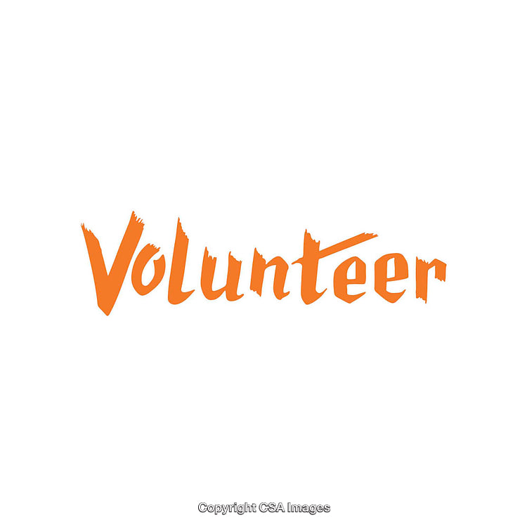 Motivational Volunteer Text in Orange on White Background for Social Campaigns