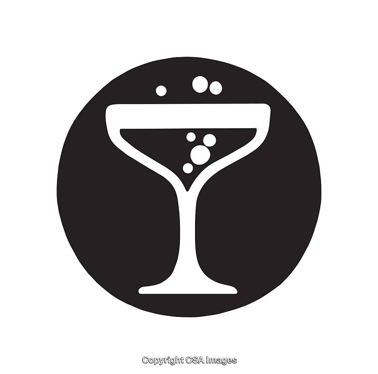 Black and White Icon of a Cocktail Glass