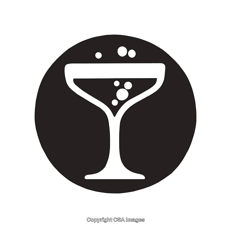 Black and White Icon of a Cocktail Glass