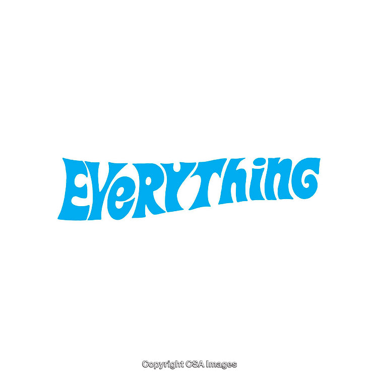 Blue Stylized Word Art with White Background