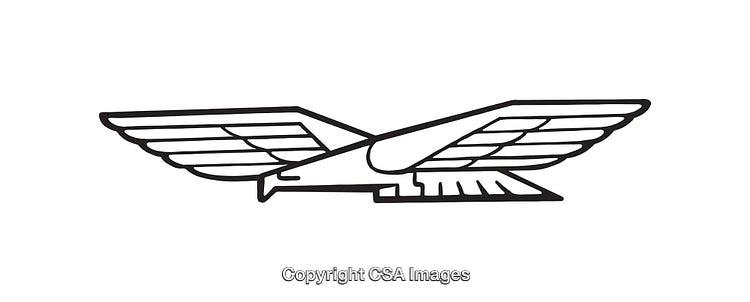 Black And White Illustration of an Eagle Emblem with Wings Spread