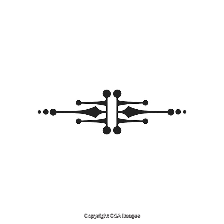 Elegant Black and White Symmetrical Ornamental Design