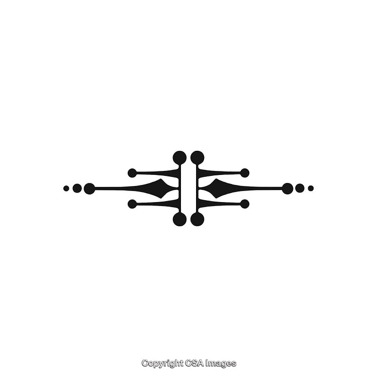 Elegant Black and White Symmetrical Ornamental Design