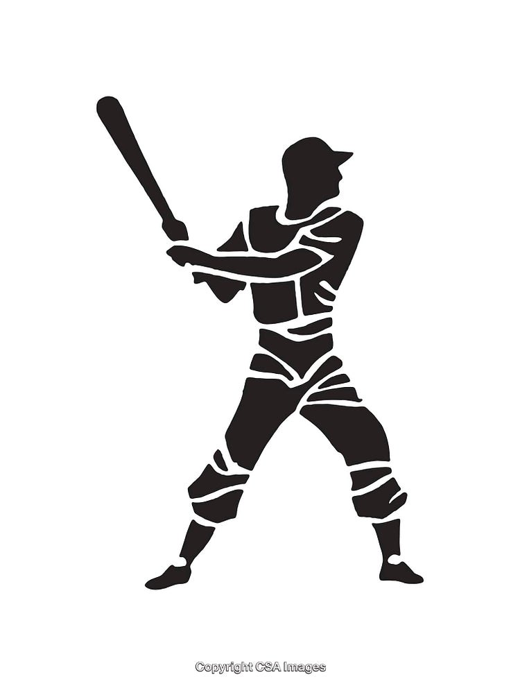 Silhouette of a Baseball Player in Action with Bat