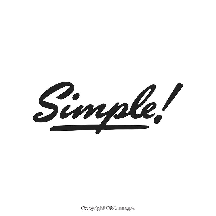Bold Handwritten Typography Highlighting the Word Simple on White Background