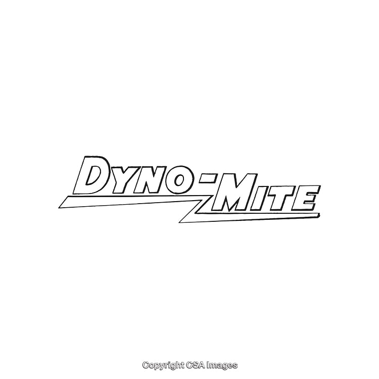 Retro Typography Featuring Bold 'Dyno-Mite' Design with a Dynamic Style