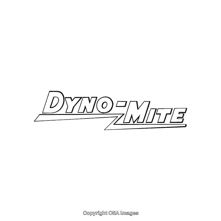 Retro Typography Featuring Bold 'Dyno-Mite' Design with a Dynamic Style