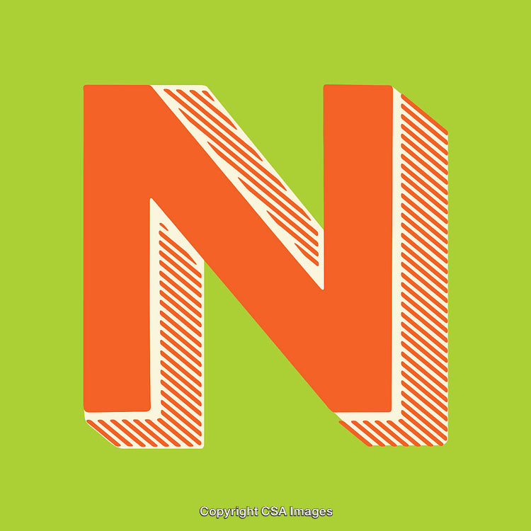 Bold Letter N With Modern Style and Vibrant Colors