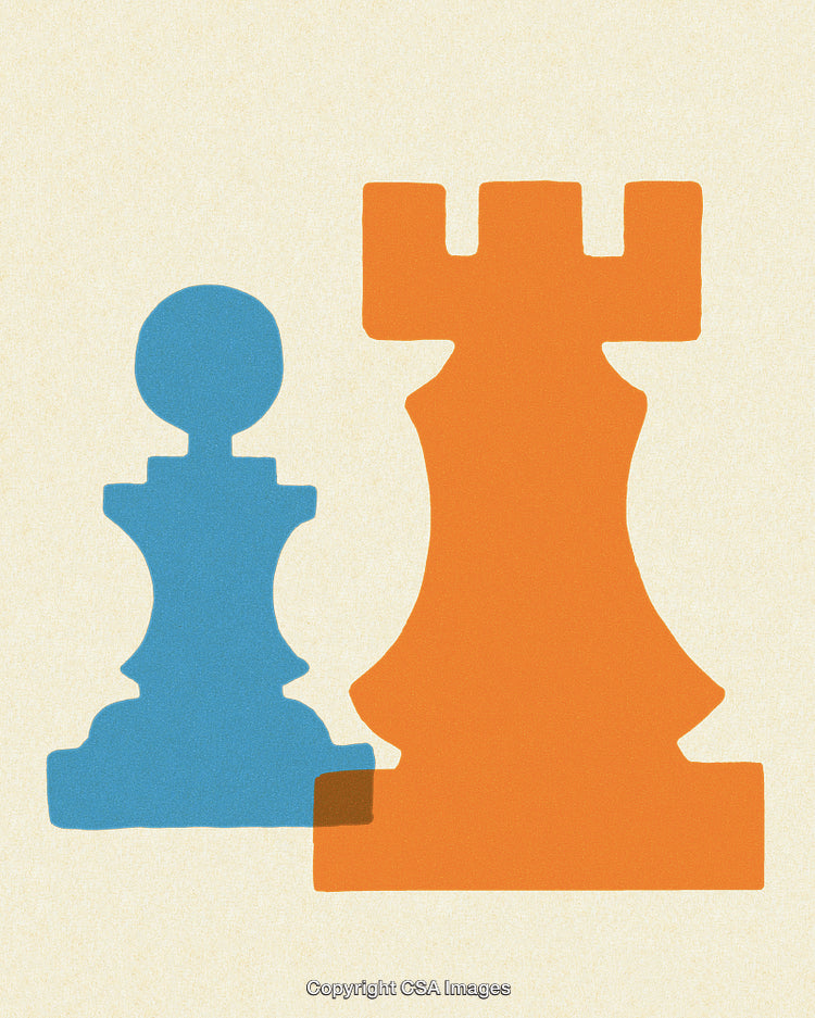 Colorful Silhouettes of Chess Pieces in Minimalistic Art Style