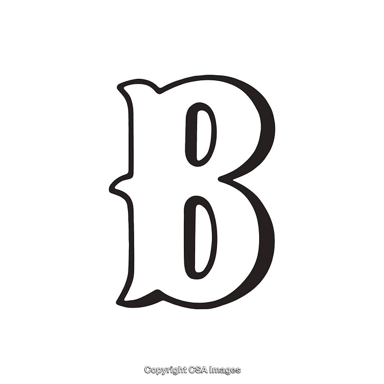 Stylized Bold Letter B in Black and White with Clean Lines