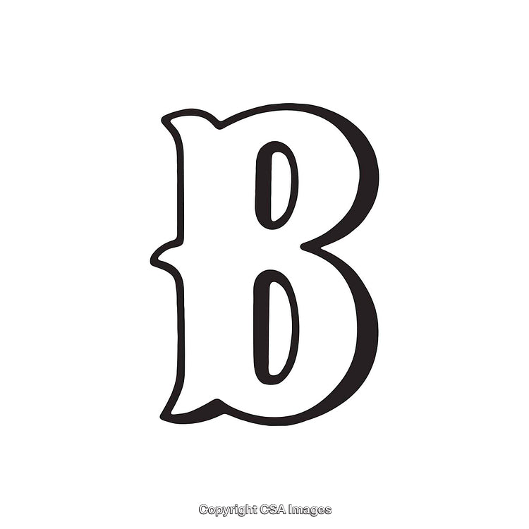 Stylized Bold Letter B in Black and White with Clean Lines