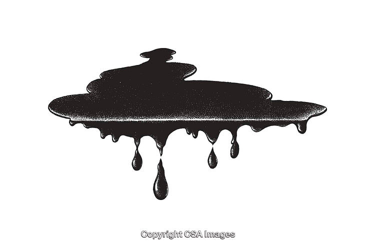 Black And White Line Art Illustration of Dripping Liquid Shape
