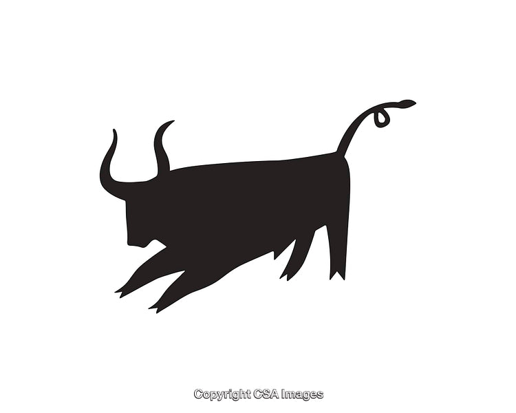 Silhouette of a Bull in Minimalist Artistic Design