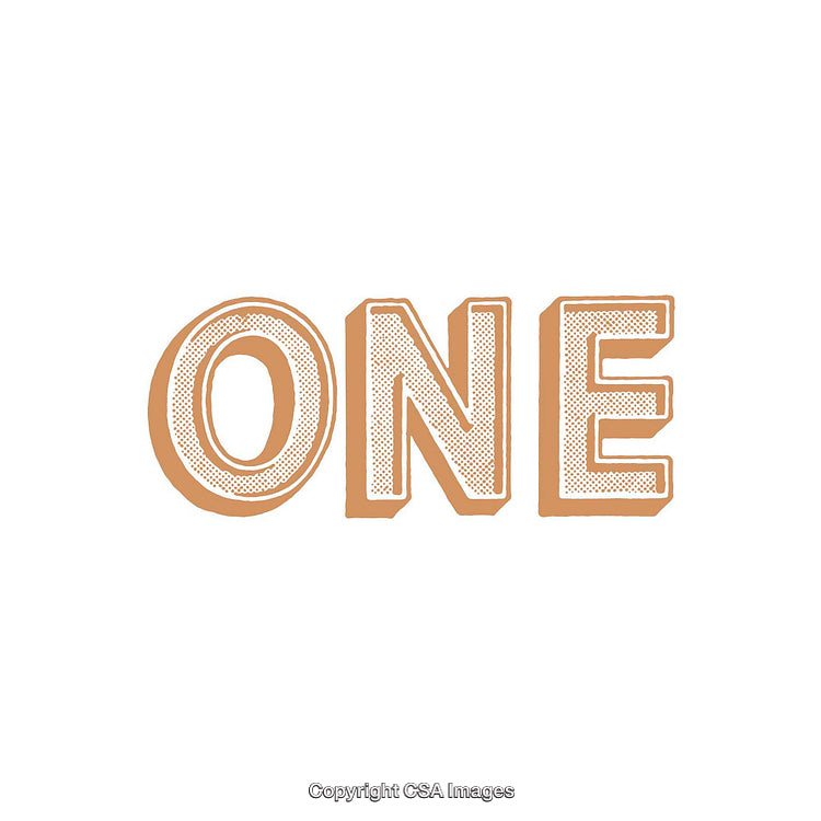 Illustration Featuring the Word 'One' in Unique Typography Style