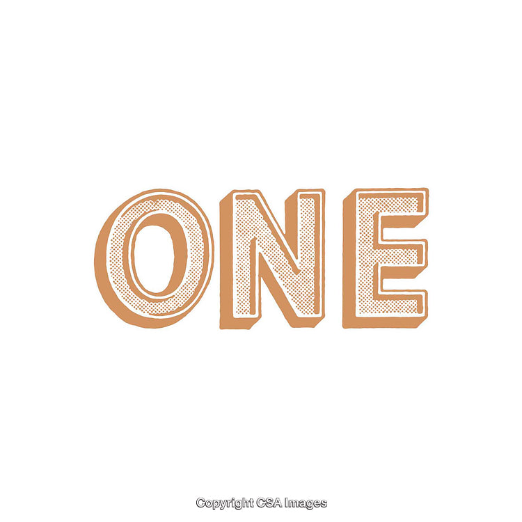 Illustration Featuring the Word 'One' in Unique Typography Style