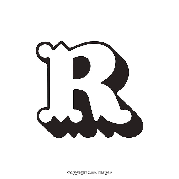 Bold Monogram Style Letter R Design In Black And White