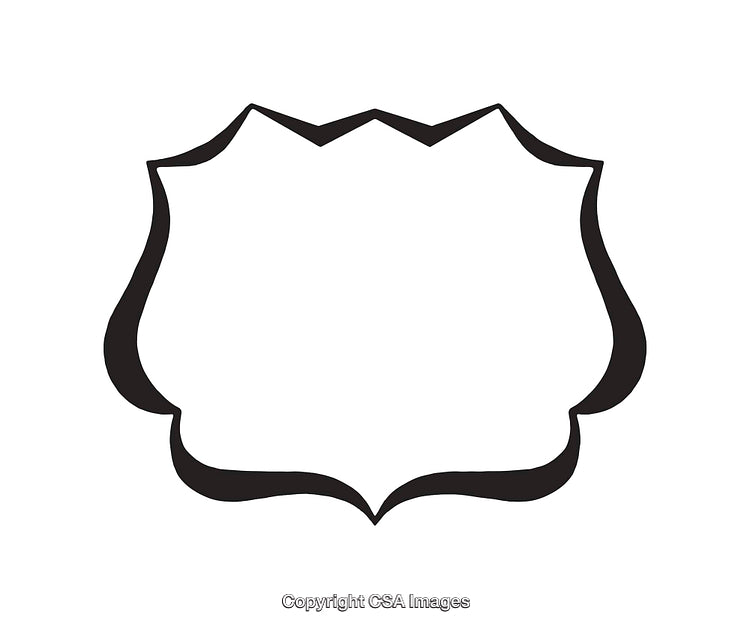 Elegant Black and White Line Art Decor Symbol on White
