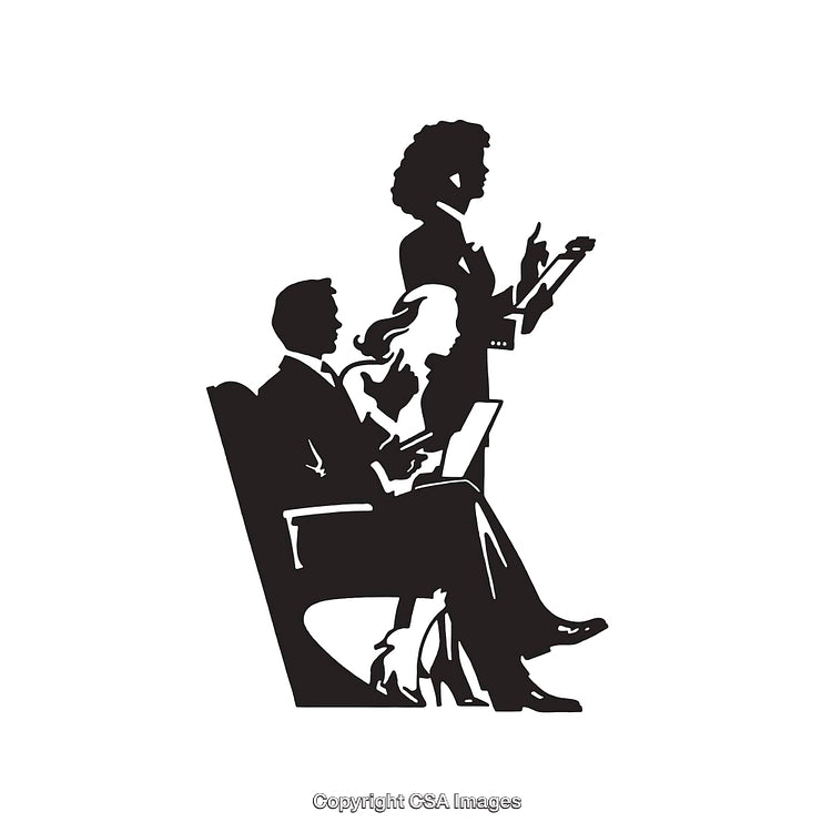 Silhouette of Business Professionals in a Meeting Setting