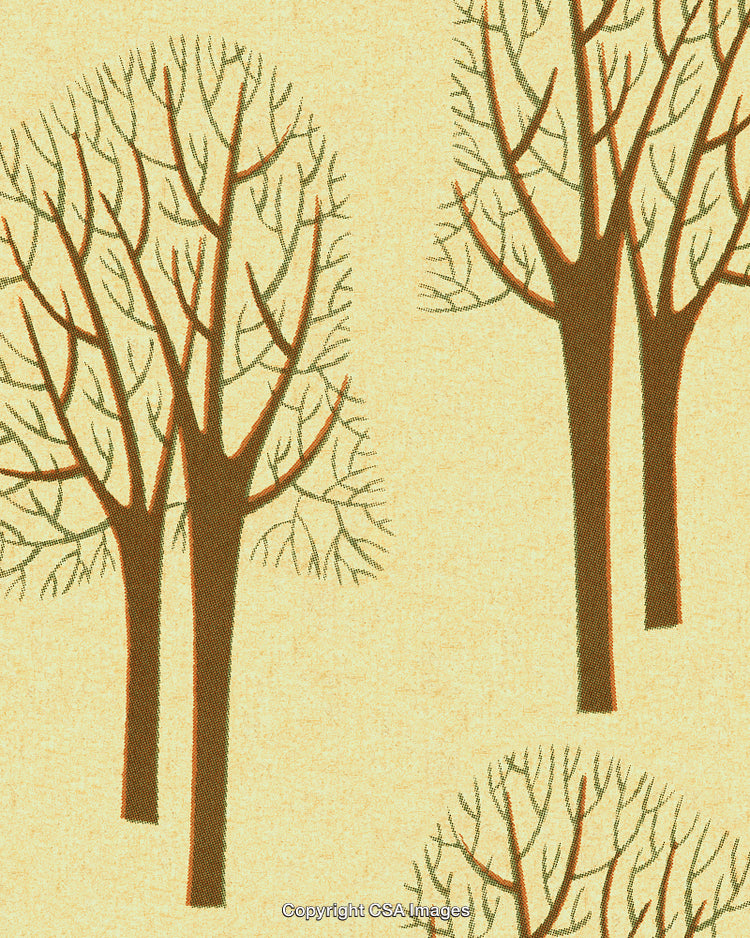 Abstract Brown Tree Pattern on Textured Beige Background