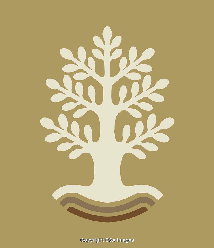 Minimalist Tree Illustration Representing Nature and Growth in Beige Tones