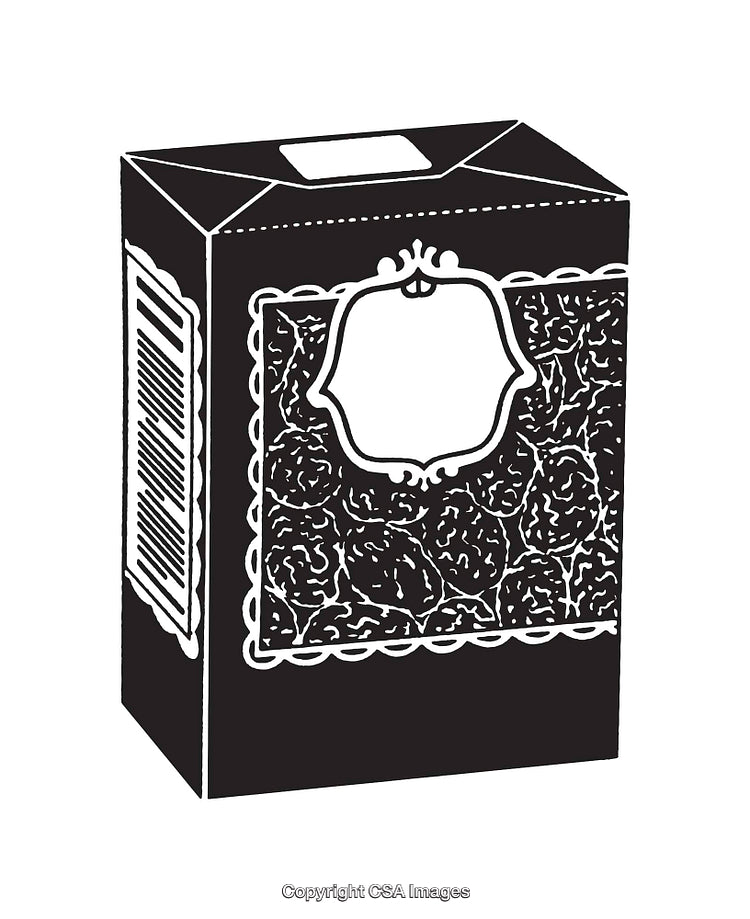 Black And White Line Art of a Packaged Product Design