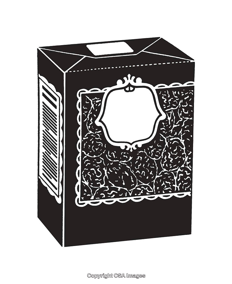 Black And White Line Art of a Packaged Product Design