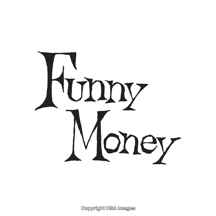 Playful Text Design Featuring the Words Funny Money in Artistic Font