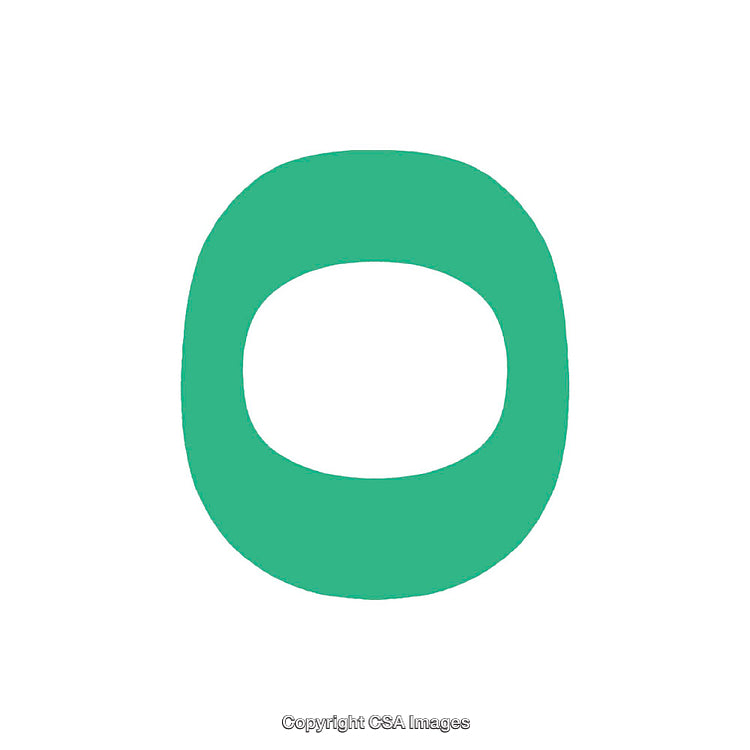 Green Number Zero Symbol on a White Background