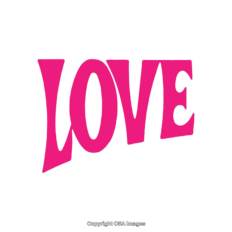 Pink Love Text on a White Background with Bold Typography