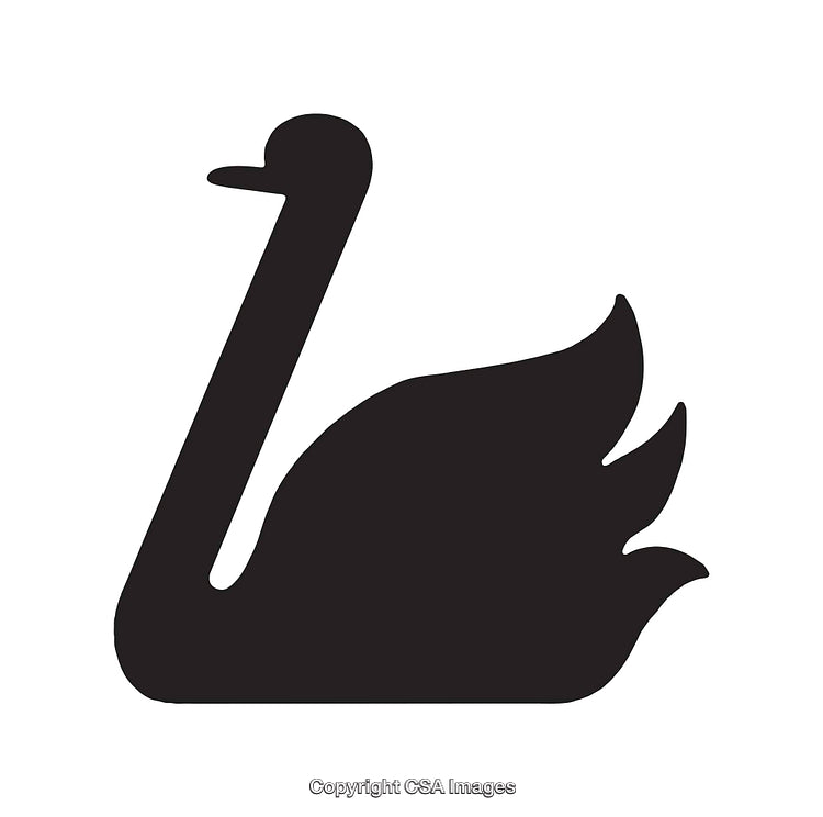 Silhouette of a Graceful Swan in Minimalist Black Design