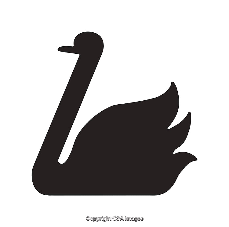 Silhouette of a Graceful Swan in Minimalist Black Design