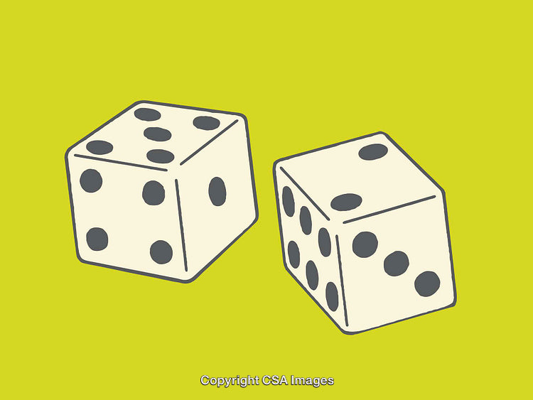 Abstract Illustration of Two Dice with a Vibrant Color Background