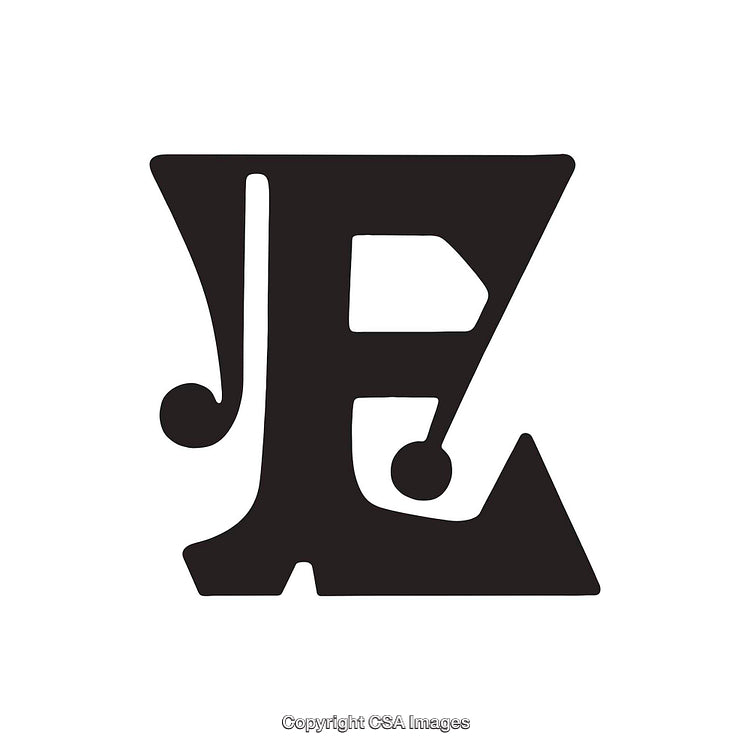 Creative Artistic Representation of the Letter E in Black and White