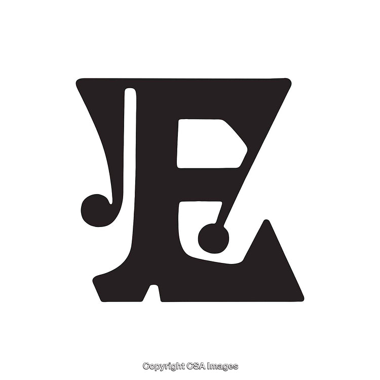 Creative Artistic Representation of the Letter E in Black and White